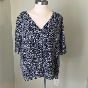 J. Crew Blue Floral Blouse